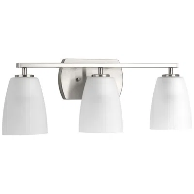 Progress Lighting Leap Collection Three-light Etched Glass Modern Bath Vanity Light