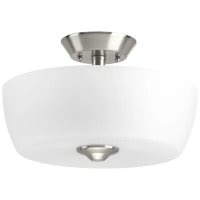 Progress Lighting Leap Collection Two-light 14" Semi-flush Mount Convertible
