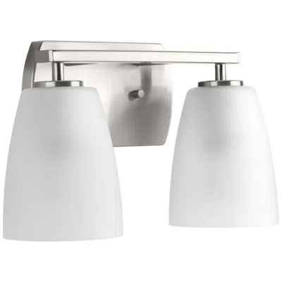 Progress Lighting Leap Collection Two-light Etched Glass Modern Bath Vanity Light