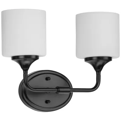 Progress Lighting Lynzie Collection Matte Black 2-light Vanity Light