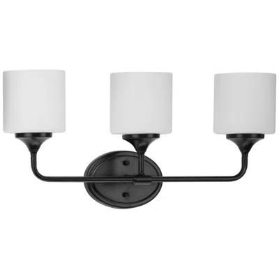 Progress Lighting Lynzie Collection Matte Black 3-light Vanity Light