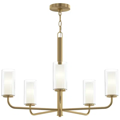 Progress Lighting Mack Five-light Chandelier With Layered Glass Shades In Multi