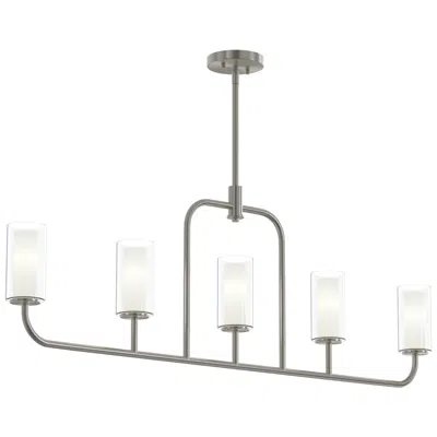 Progress Lighting Mack Five-light Linear Chandelier With Layered Glass Shades In Multi