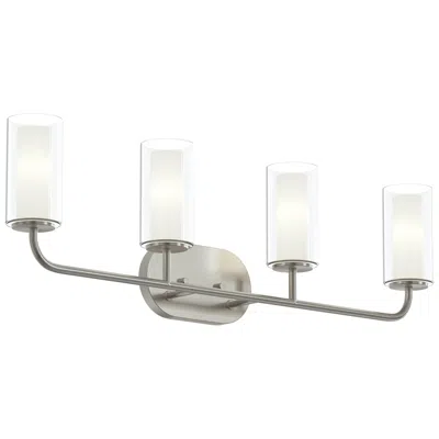 Progress Lighting Mack Four-light Vanity Light With Layered Glass Shades In Multi