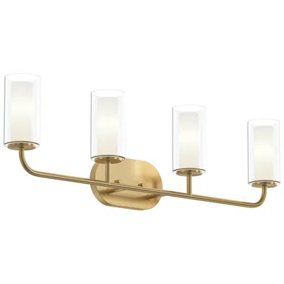 Progress Lighting Mack Four-light Vanity Light With Layered Glass Shades In Multi