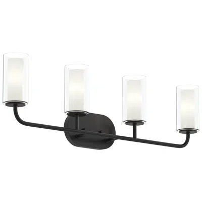 Progress Lighting Mack Four-light Vanity Light With Layered Glass Shades In Multi