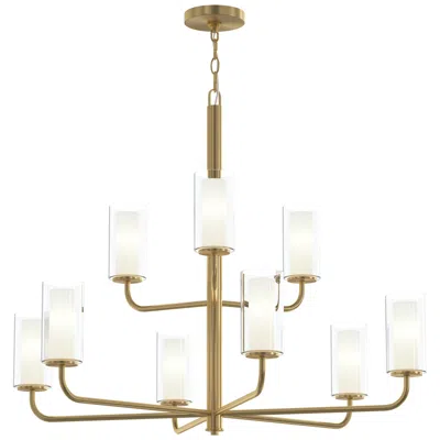 Progress Lighting Mack Nine-light Two-tier Chandelier With Layered Glass Shades