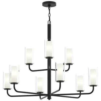 Progress Lighting Mack Nine-light Two-tier Chandelier With Layered Glass Shades