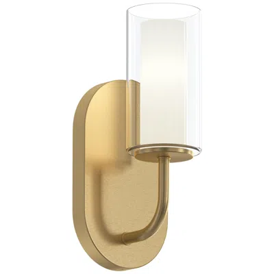 Progress Lighting Mack One-light Wall Sconce With Layered Glass Shade In Gold