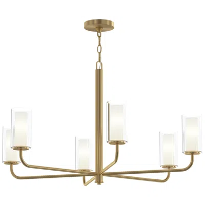 Progress Lighting Mack Six-light Chandelier With Layered Glass Shades
