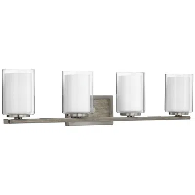 Progress Lighting Mast Collection Four-light Clear Glass Coastal Bath Vanity Light
