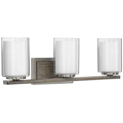 Progress Lighting Mast Collection Three-light Clear Glass Coastal Bath Vanity Light
