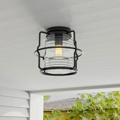 Progress Lighting Matte Black 1 - Bulb Outdoor Flush Mount