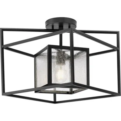 Progress Lighting Matte Black 19.87'' W 1 - Bulb Outdoor Flush Mount