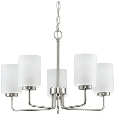 Progress Lighting Merry Collection Five-light Etched Glass Chandelier Light