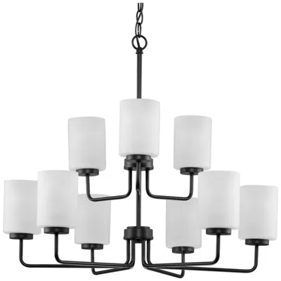 Progress Lighting Merry Collection Nine-light Etched Glass Chandelier Light