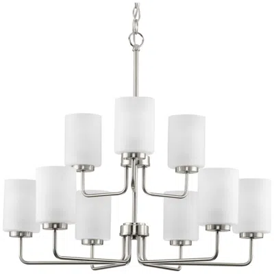 Progress Lighting Merry Collection Nine-light Etched Glass Chandelier Light