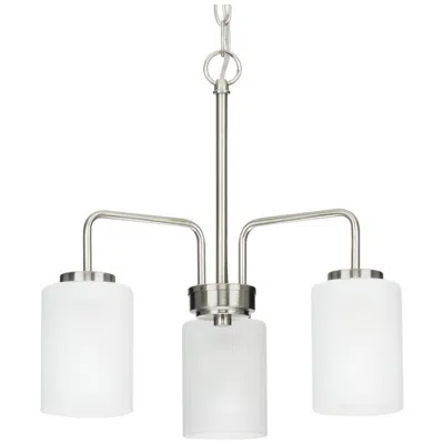 Progress Lighting Merry Collection Three-light Etched Glass Chandelier Light