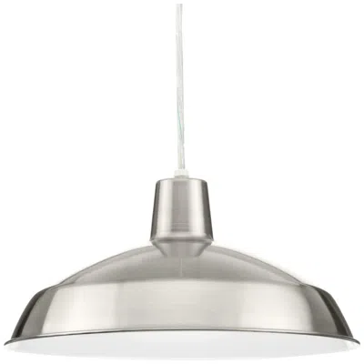 Progress Lighting Metal Shade Collection Led One-light Spun Metal Shade Pendant Light In White