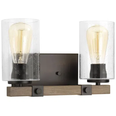 Progress Lighting Mill Collection Two-light Clear Seeded Glass Farmhouse Bath Vanity Light