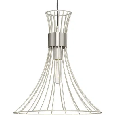 Progress Lighting One-light Mid-century Modern Metal Pendant Light In Burnished Nickel