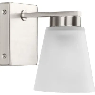 Progress Lighting One-light Transitional Vanity Light In Brushed Nickel