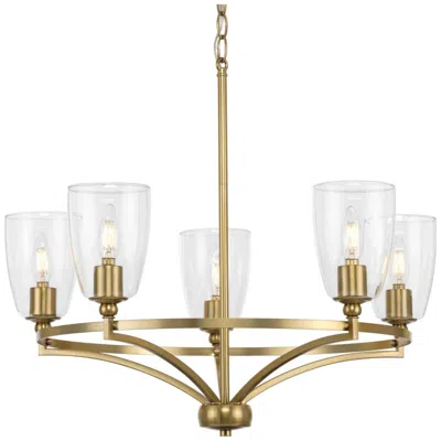 Progress Lighting Parkhurst Collection Five-light Clear Glass Chandelier Light In Multi