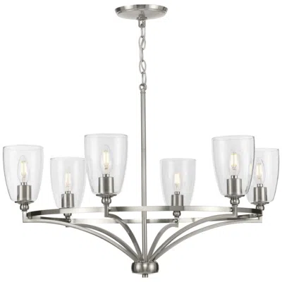 Progress Lighting Parkhurst Collection Six-light Clear Glass Chandelier Light