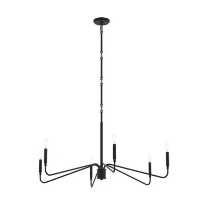 Progress Lighting Pilar 6-light Matte Black Chandelier