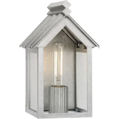 Progress Lighting Point Dume Dunemere Matte Black Outdoor Wall Lantern With Durashield In Galvanized Finish