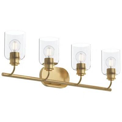 Progress Lighting Reines Four-light Bath Vanity With Clear Glass Shades In Animal Print