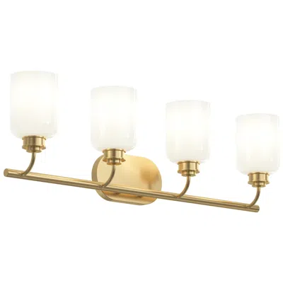 Progress Lighting Reines Four-light Bath Vanity With Opal Glass Shades In Multi