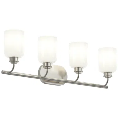 Progress Lighting Reines Four-light Bath Vanity With Opal Glass Shades In Multi
