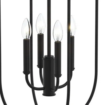 Progress Lighting Reines Four-light Matte Black Foyer Pendant