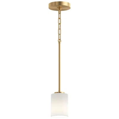 Progress Lighting Replay Collection 1-light Brushed Gold Mini-pendant With Etched Glass Shade