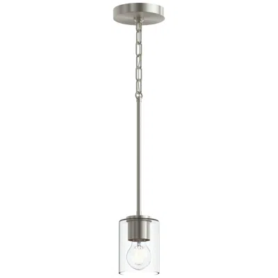 Progress Lighting Replay Collection 1-light Brushed Nickel Mini-pendant W/clear Glass Shade In Silver