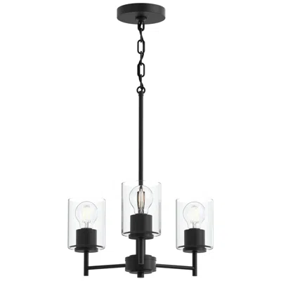 Progress Lighting Replay Collection 3-light Black Chandelier With Clear Glass Shades
