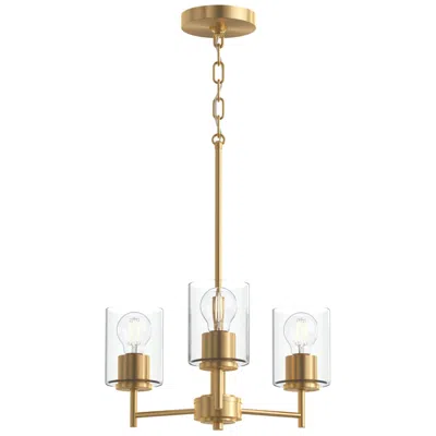 Progress Lighting Replay Collection 3-light Brushed Gold Chandelier With Clear Glass Shades