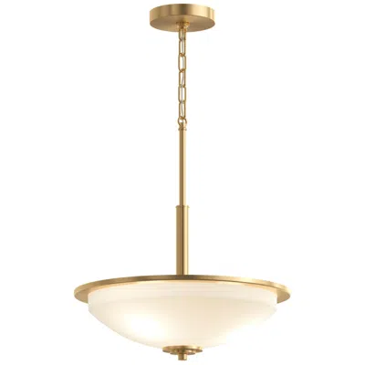 Progress Lighting Replay Collection 3-light Brushed Gold Inverted Pendant With Etched Glass