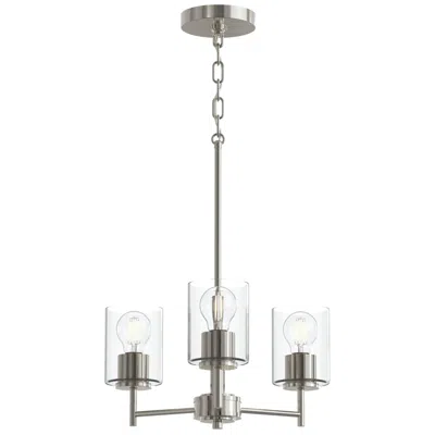 Progress Lighting Replay Collection 3-light Polished Nickel Chandelier W/ Clear Glass Shades In Silver