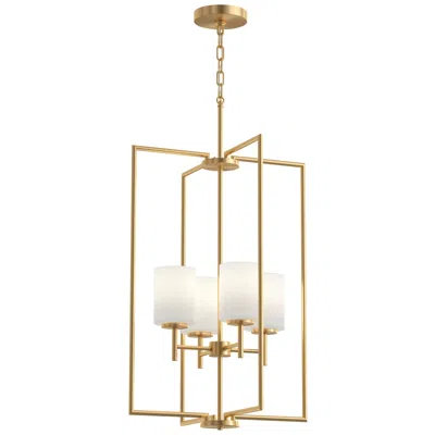 Progress Lighting Replay Collection 4-light Brushed Gold Pendant With Etched Glass Shades