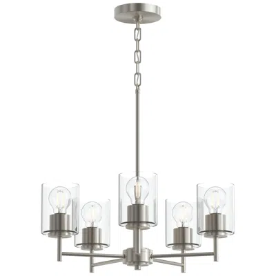 Progress Lighting Replay Collection 5-light Brushed Nickel Chandelier With Clear Glass Shades In Silver