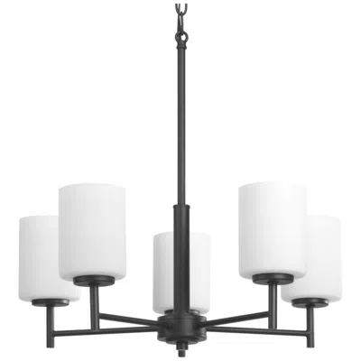Progress Lighting Replay Collection Five-light Etched White Glass Chandelier Light