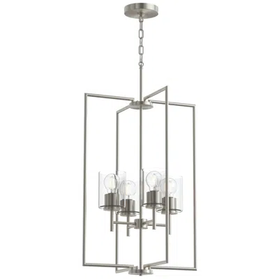 Progress Lighting Replay Collection Four-light Pendant Light With Clear Glass Shades In Silver