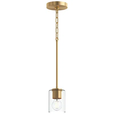Progress Lighting Replay Collection One-light Pendant Light With Clear Glass Shade In Gold