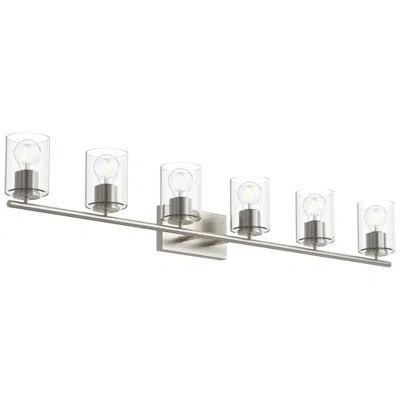 Progress Lighting Replay Collection Six-light Bath & Vanity Light With Clear Glass Shades In Silver