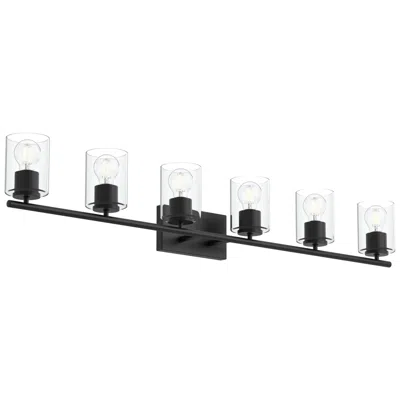 Progress Lighting Replay Collection Six-light Bath & Vanity Light With Clear Glass Shades In Black