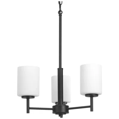 Progress Lighting Replay Collection Three-light Etched White Glass Chandelier Light