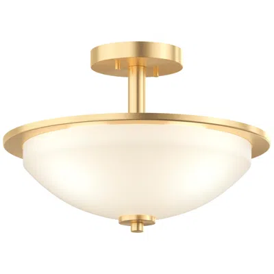 Progress Lighting Replay Collection Two-light 14-3/4" Semi-flush In Gold