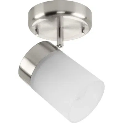 Progress Lighting Ridgecrest Satin White One-head Track In Brushed Nickel